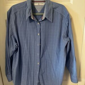 Tommy Hilfiger Women's Blue Checkered Blouse